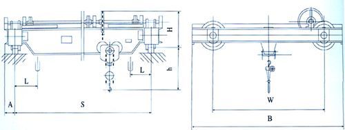SL型手動單梁式起重機(jī)結(jié)構(gòu)圖